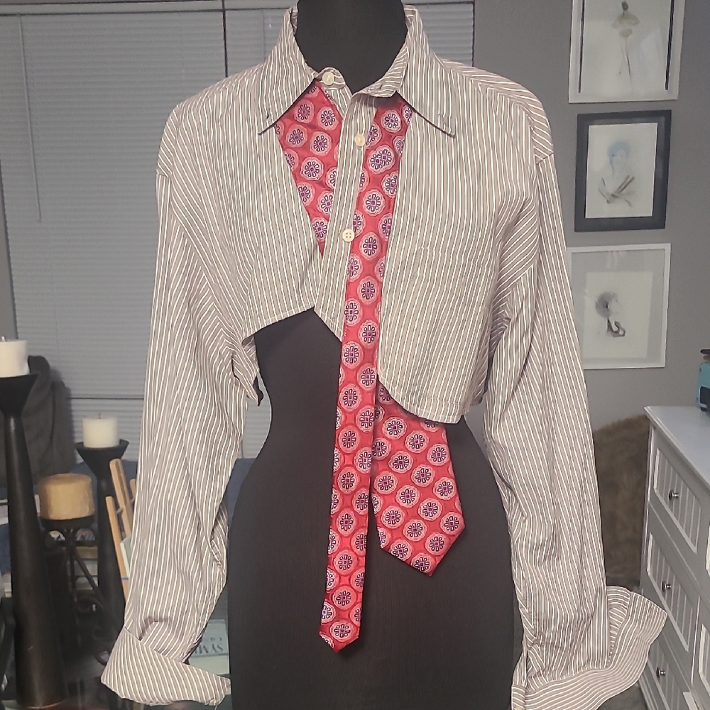 White and Red Dress Shirts Classic Formal Style